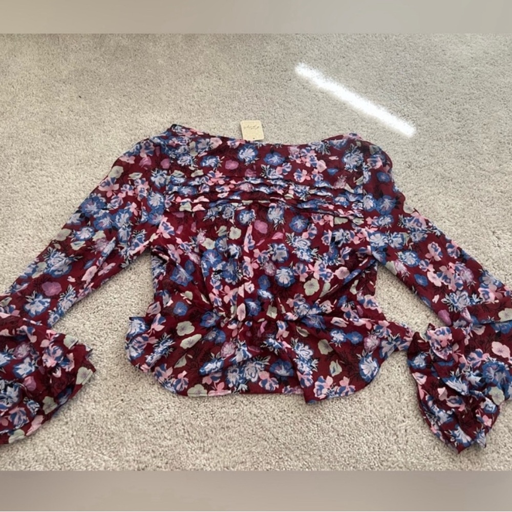 Free People - Maybel Floral Blouse-Size Medium - Picture 9 of 9